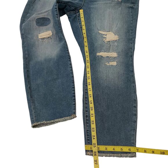 Torrid Ankle Skinny Jeans Womens 18 Blue Stretch Distressed Raw Hem Medium Wash - Picture 12 of 12